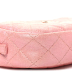 Iridescent Caviar Quilted Small Timeless Camera Case Pink