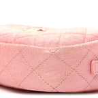 Iridescent Caviar Quilted Small Timeless Camera Case Pink