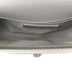 Iridescent Lambskin Quilted Small Chain Around Boy Flap Grey