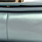 Iridescent Patent Calfskin Quilted Medium Boy Flap Light Blue