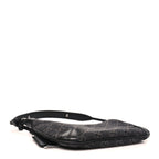 Jacquard Black Denim GG Monogram Horsebit Slim Small Shoulder Bag Black Grey