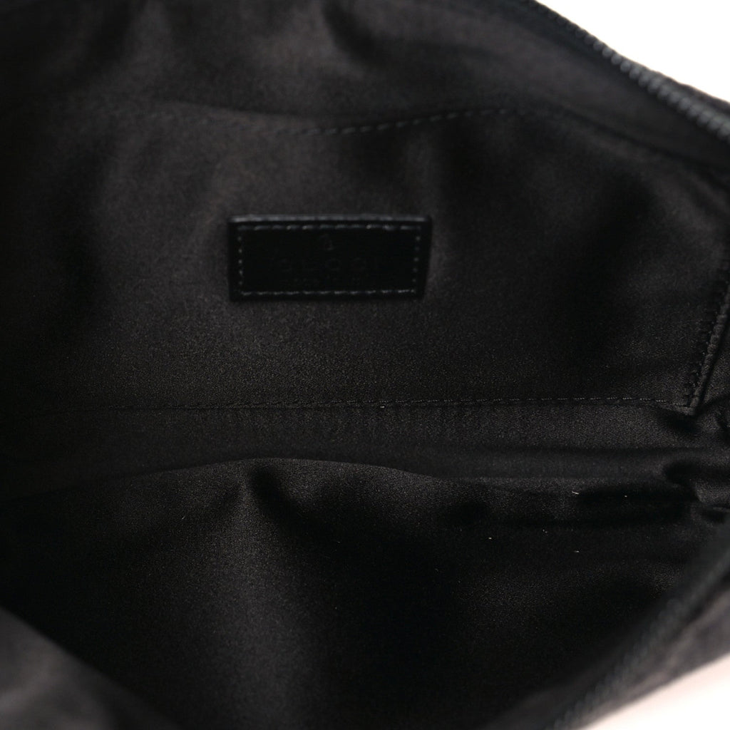 Jacquard Black Denim GG Monogram Horsebit Slim Small Shoulder Bag Black Grey