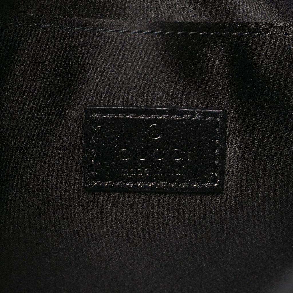 Jacquard Black Denim GG Monogram Horsebit Slim Small Shoulder Bag Black Grey