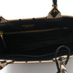 Jacquard Saffiano Triangolo Symbole Embroidered Large Tote Black Corda