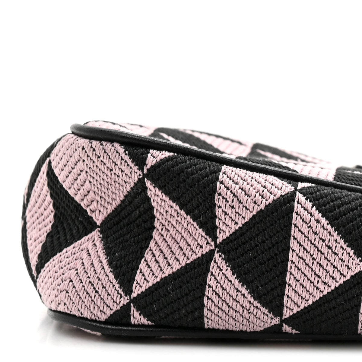 Jacquard Triangolo Symbole Embroidered Mini Triangle Bag Black Alabastro