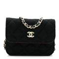 Jersey Quilted Micro Mini Flap Black