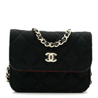 Jersey Quilted Micro Mini Flap Black
