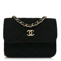 Jersey Quilted Micro Mini Flap Black