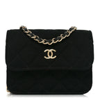 Jersey Quilted Micro Mini Flap Black