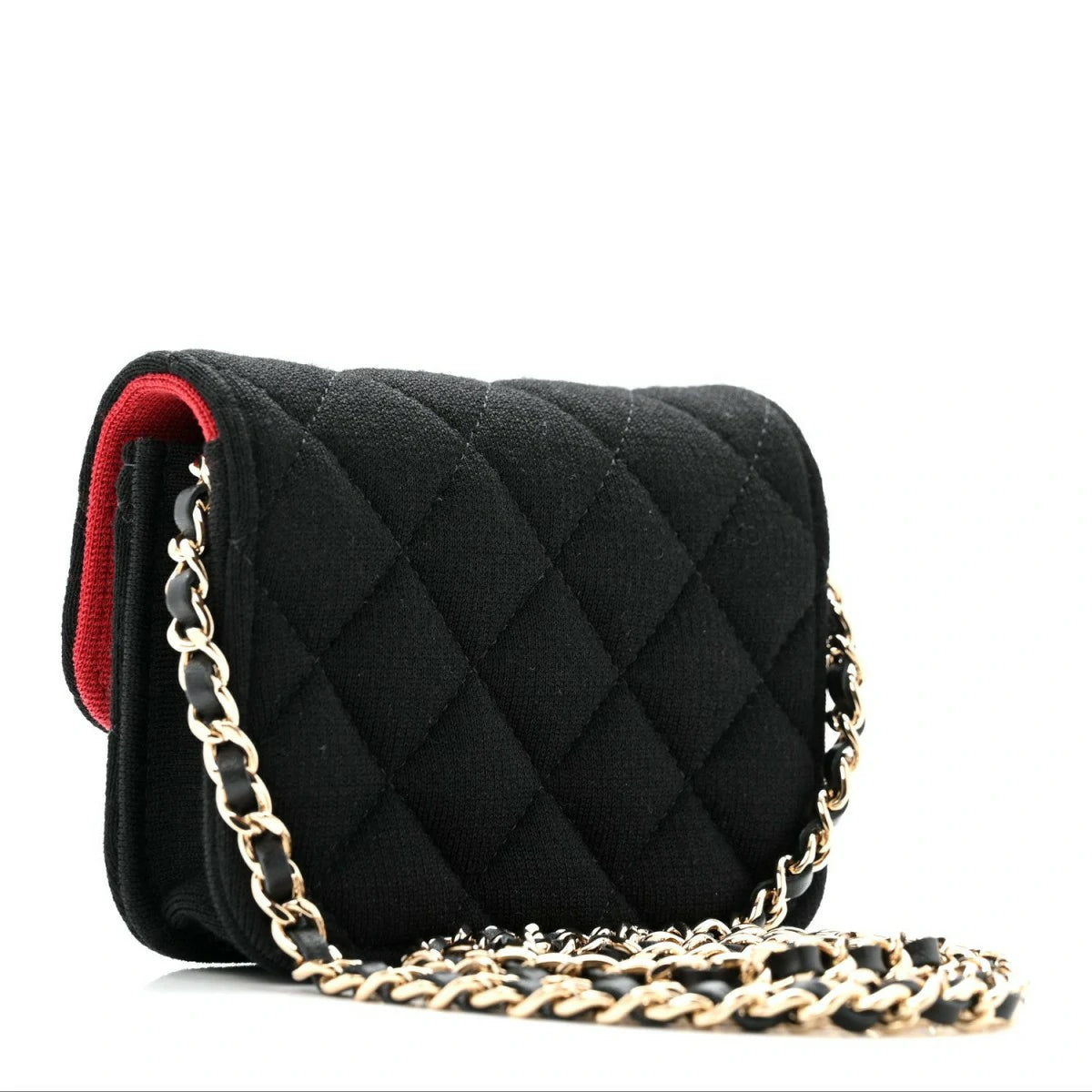 Jersey Quilted Micro Mini Flap Black
