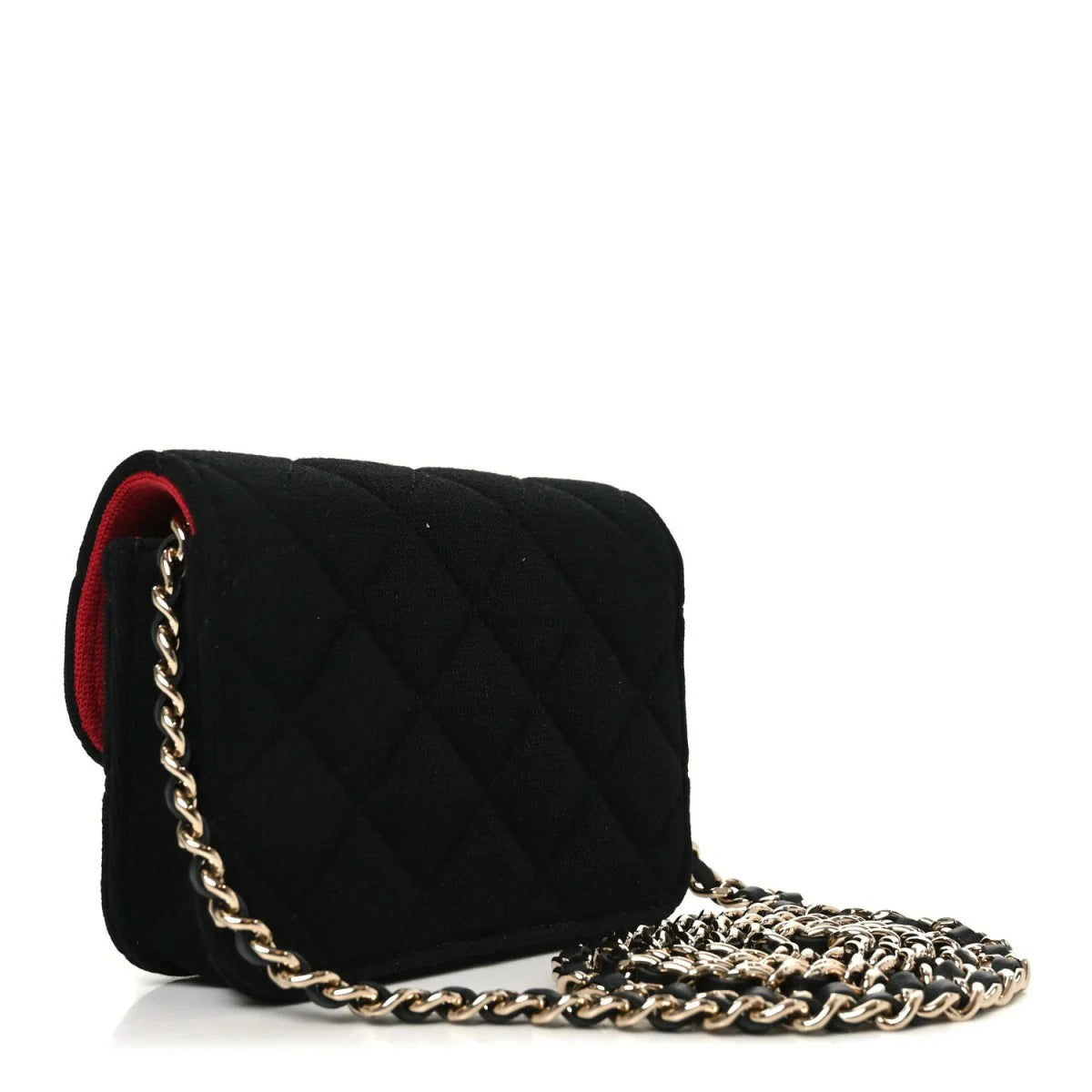 Jersey Quilted Micro Mini Flap Black