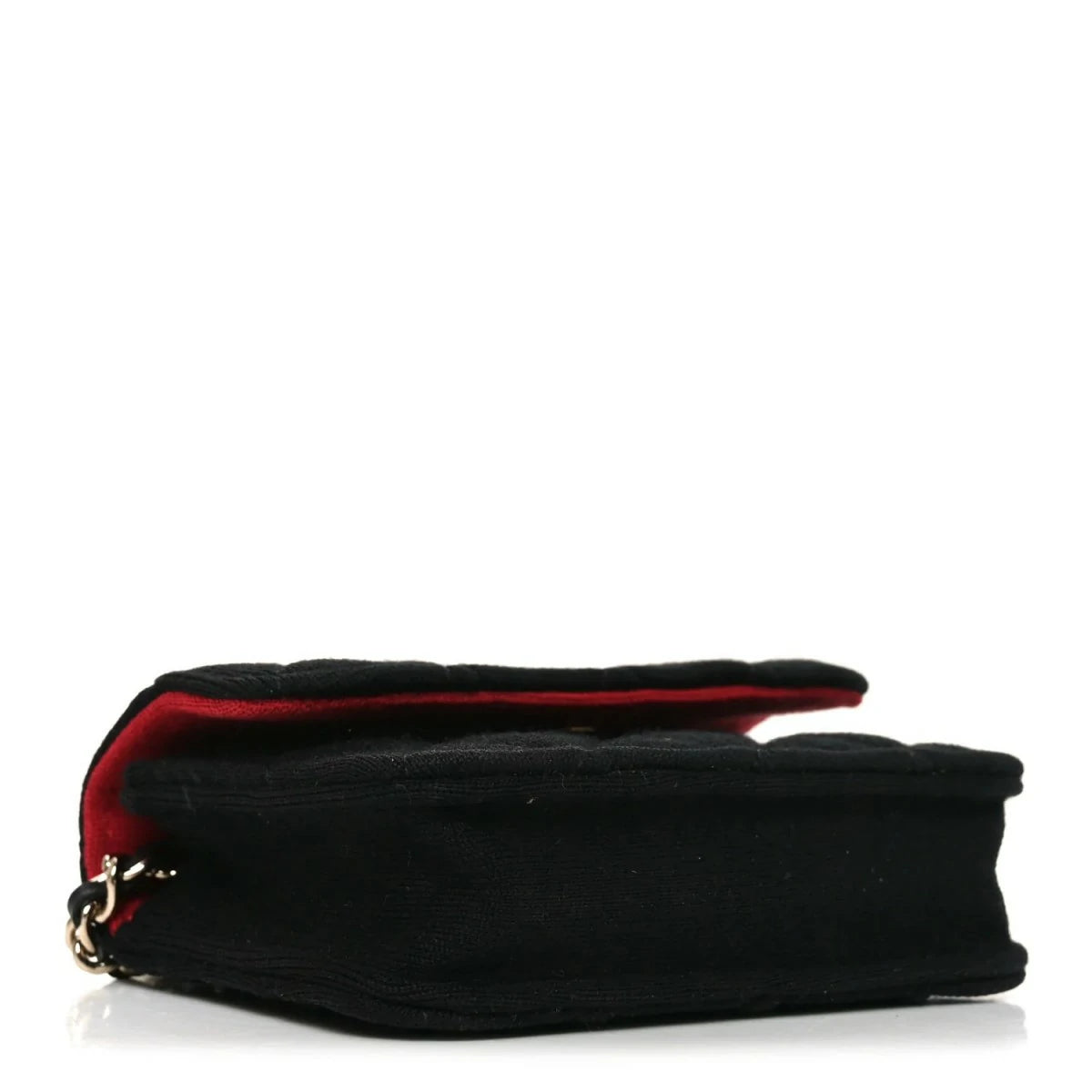 Jersey Quilted Micro Mini Flap Black
