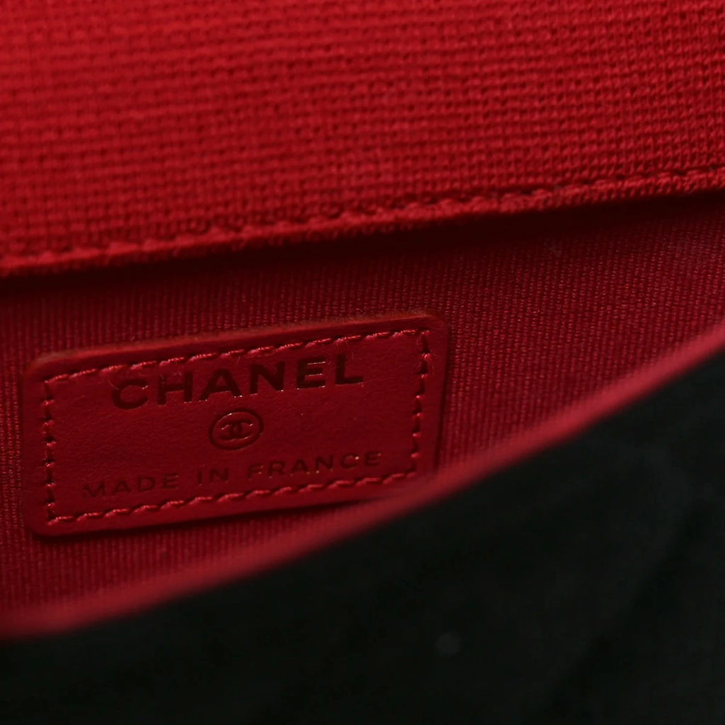 Jersey Quilted Micro Mini Flap Black