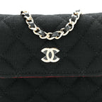Jersey Quilted Micro Mini Flap Black