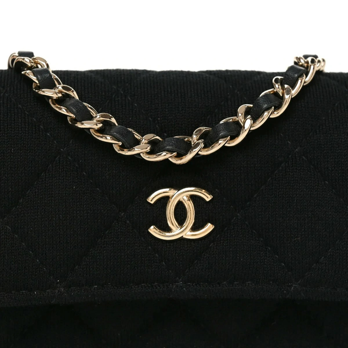 Jersey Quilted Micro Mini Flap Black