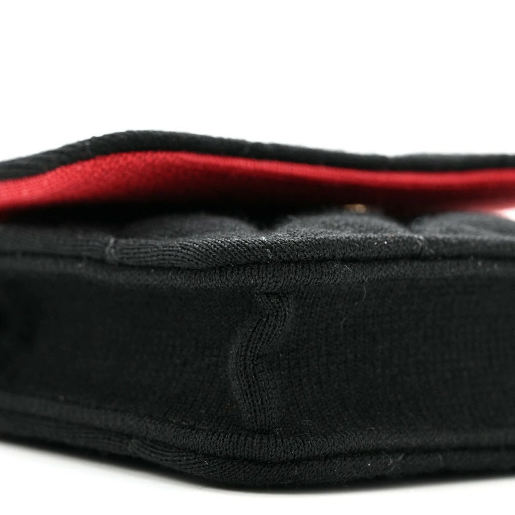 Jersey Quilted Micro Mini Flap Black