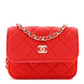 Jersey Quilted Micro Mini Flap Red