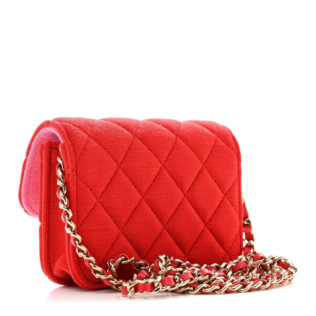 Jersey Quilted Micro Mini Flap Red