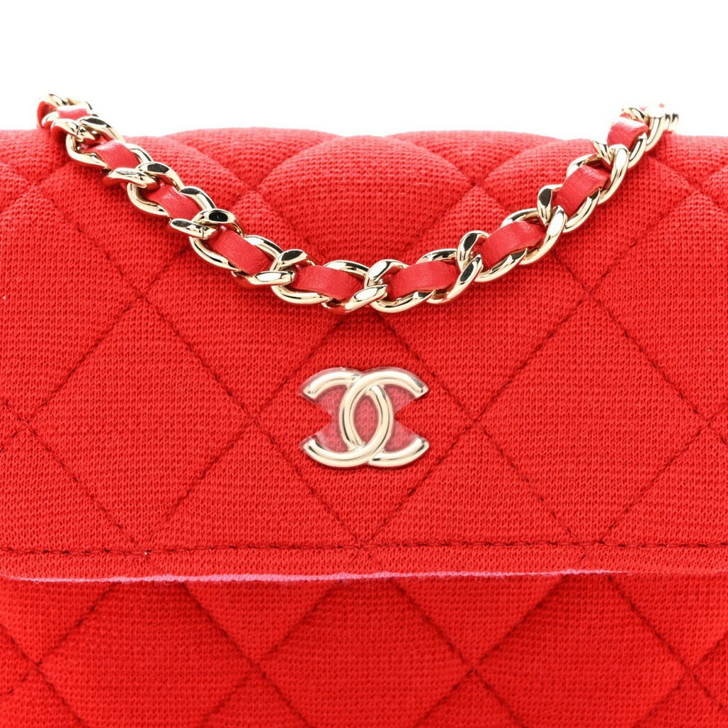 Jersey Quilted Micro Mini Flap Red