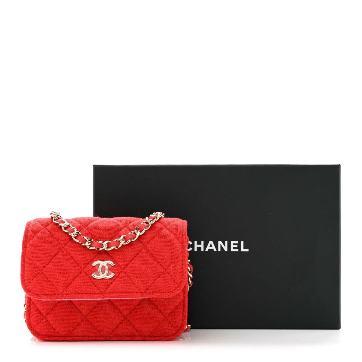 Jersey Quilted Micro Mini Flap Red