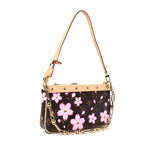 LV X TM Monogram Cherry Blossom Pochette Accessories Sakura Brown