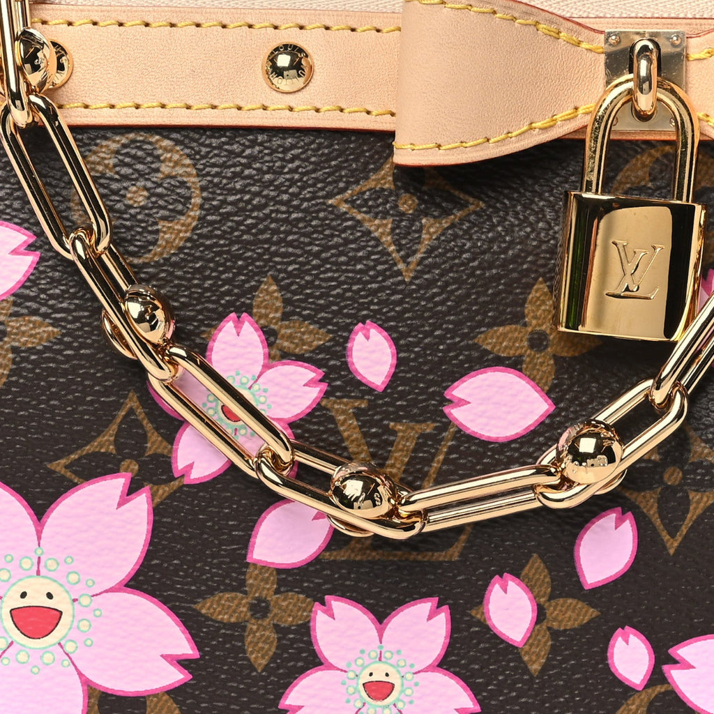 LV X TM Monogram Cherry Blossom Pochette Accessories Sakura Brown