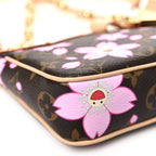 LV X TM Monogram Cherry Blossom Pochette Accessories Sakura Brown