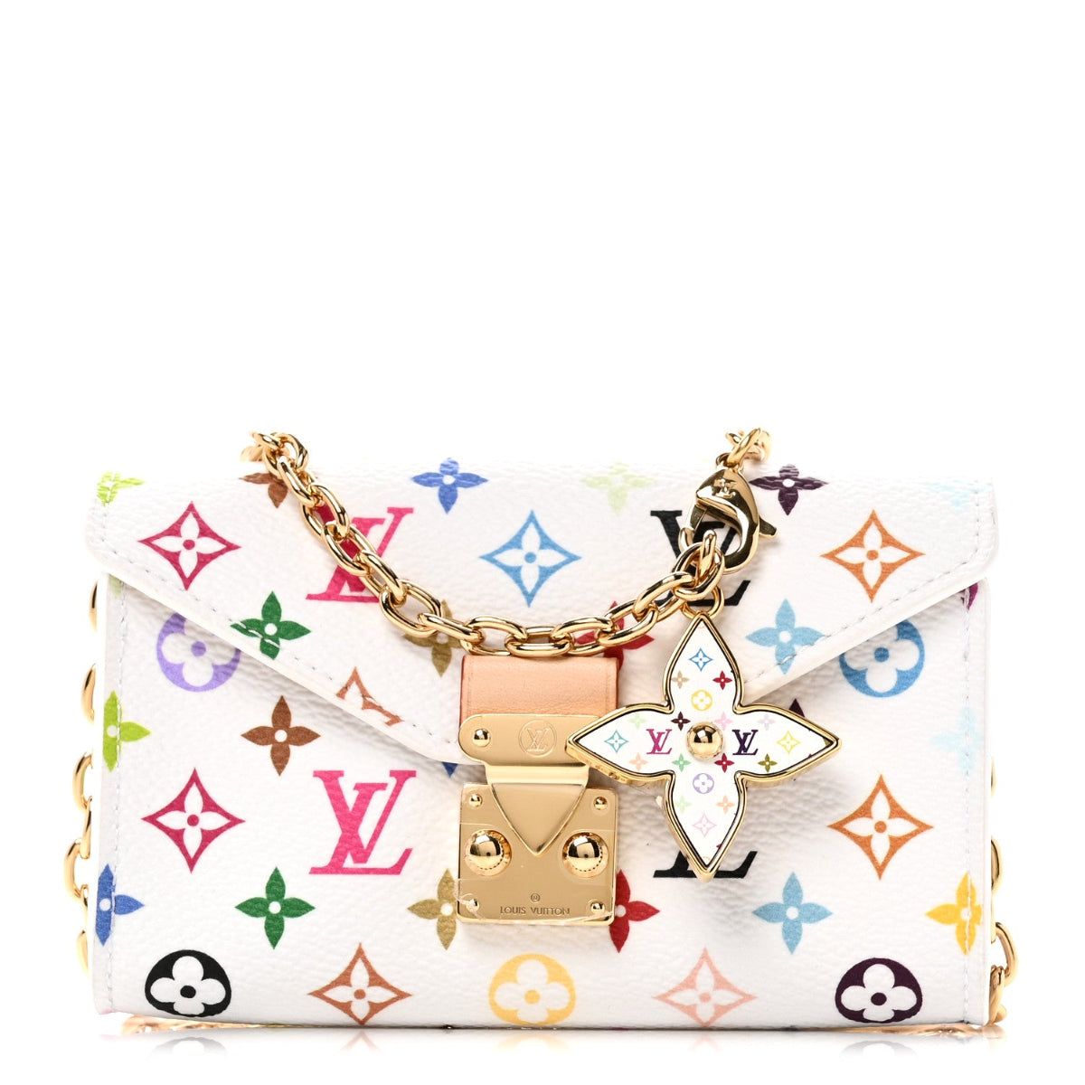 LV X TM Monogram Multicolor Pouch Metis Belt White