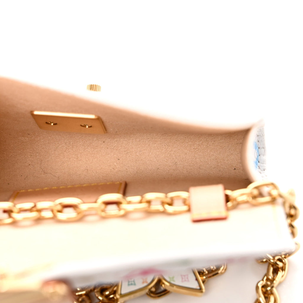 LV X TM Monogram Multicolor Pouch Metis Belt White