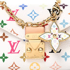 LV X TM Monogram Multicolor Pouch Metis Belt White