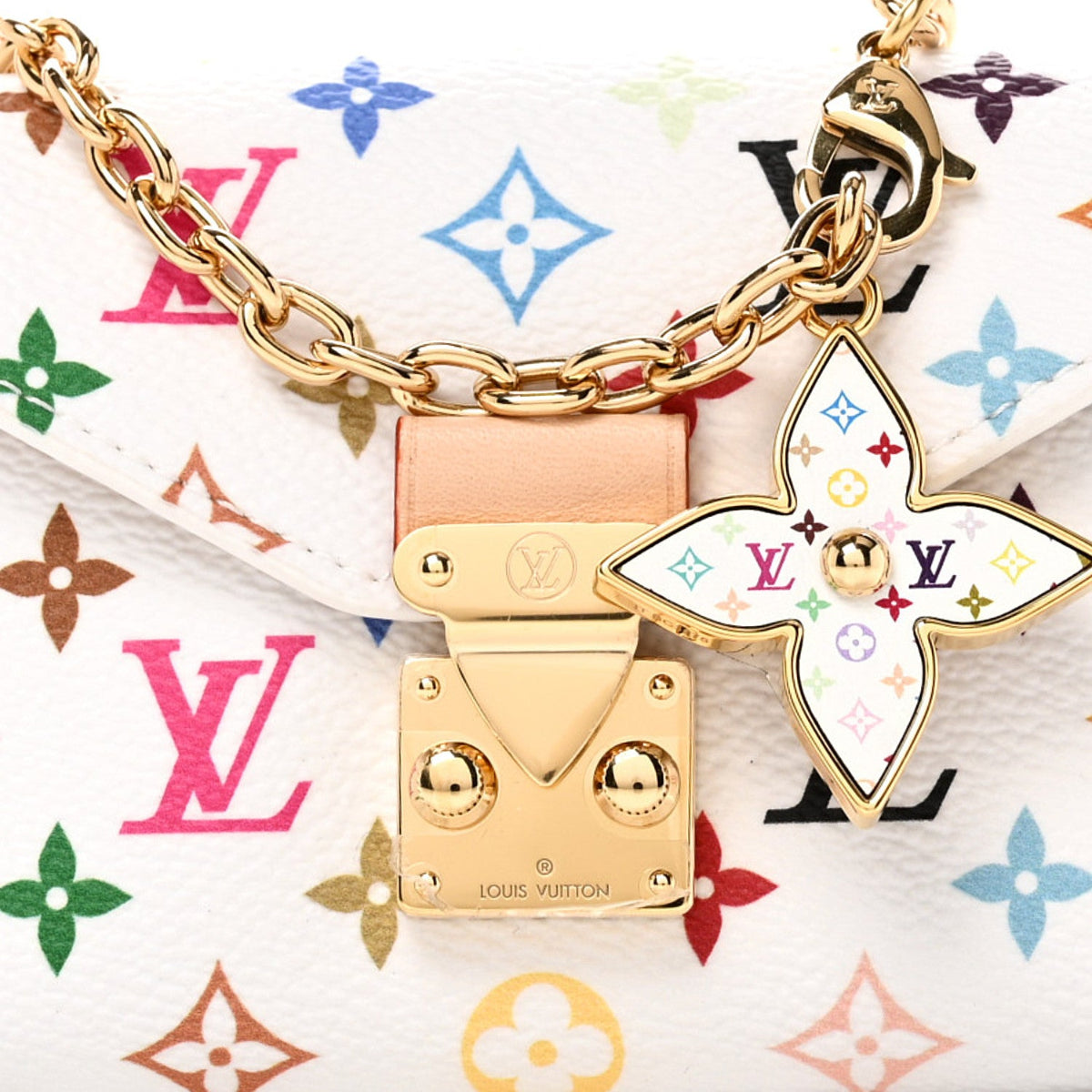 LV X TM Monogram Multicolor Pouch Metis Belt White