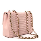 Lambskin Borse Romane Single Flap Light Pink