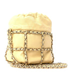 Lambskin Bucket Chain Drawstring Bag Yellow