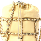 Lambskin Bucket Chain Drawstring Bag Yellow