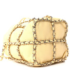 Lambskin Bucket Chain Drawstring Bag Yellow