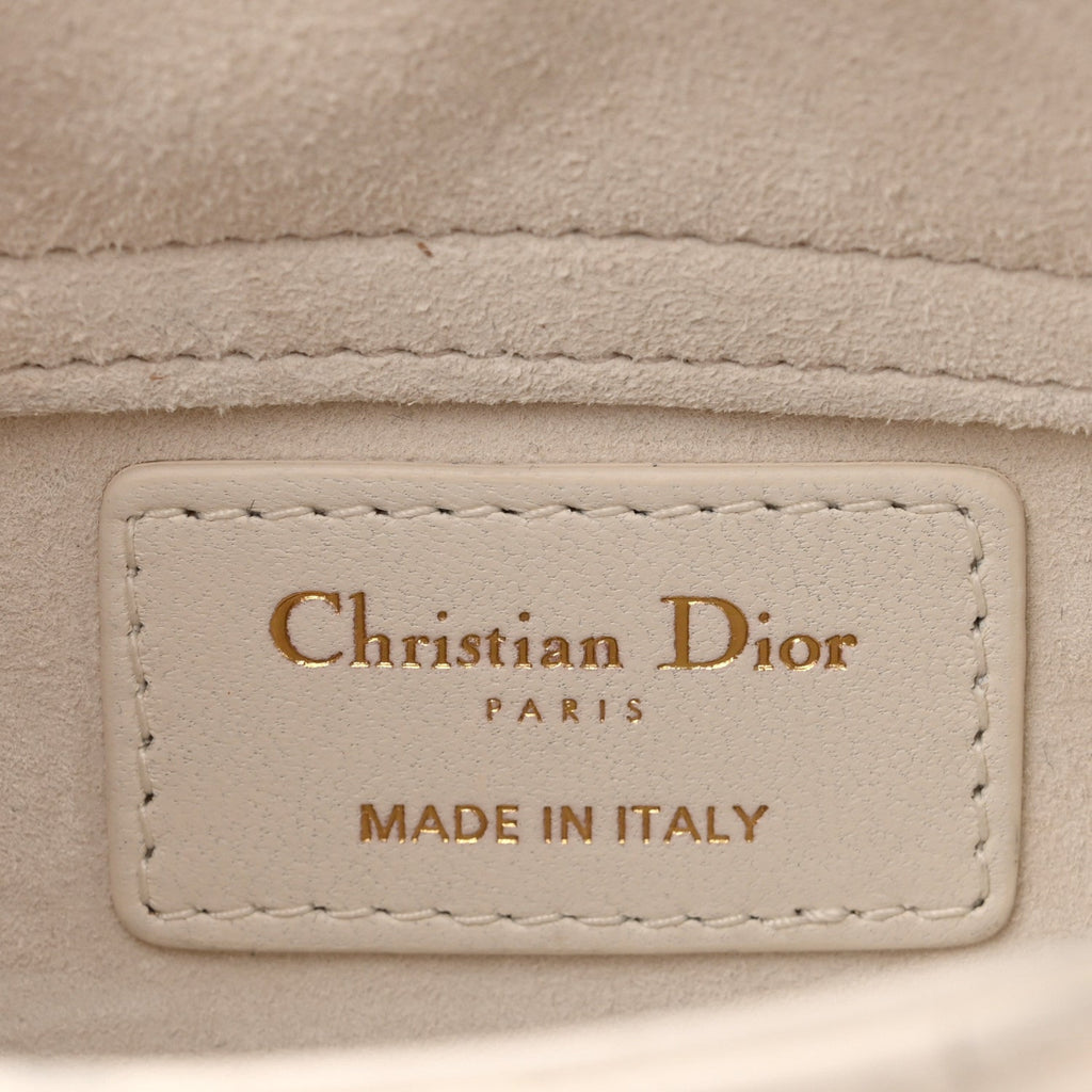 Lambskin Cannage Dioramour Micro Lady D-Joy Latte