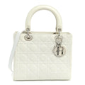 Lambskin Cannage Medium Lady Dior White