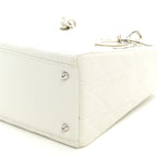 Lambskin Cannage Medium Lady Dior White