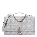 Lambskin Cannage My Dior Top Handle Bag Cloud Blue