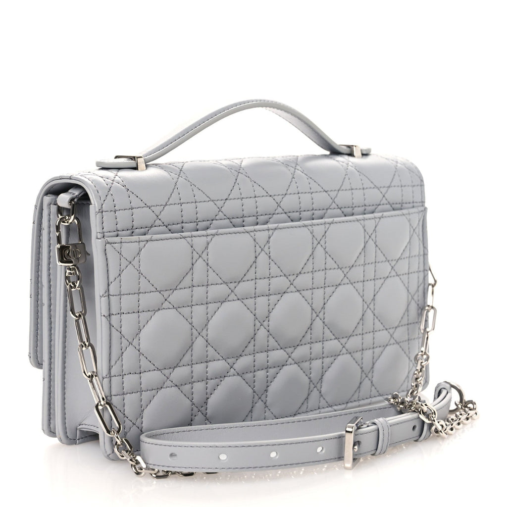 Lambskin Cannage My Dior Top Handle Bag Cloud Blue