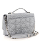 Lambskin Cannage My Dior Top Handle Bag Cloud Blue