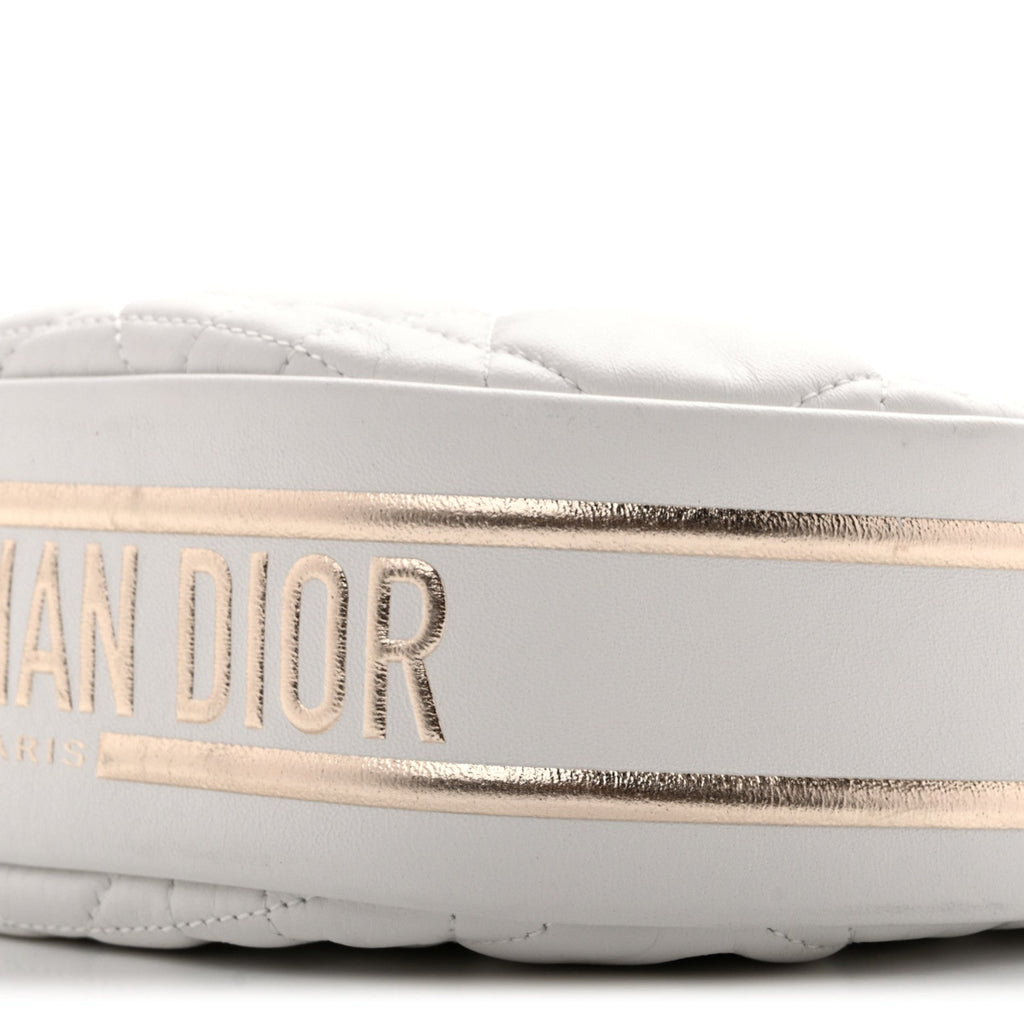 Lambskin Cannage Small Dior Vibe Hobo Bag Latte