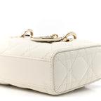 Lambskin Cannage Small Lady D-Joy Latte Black