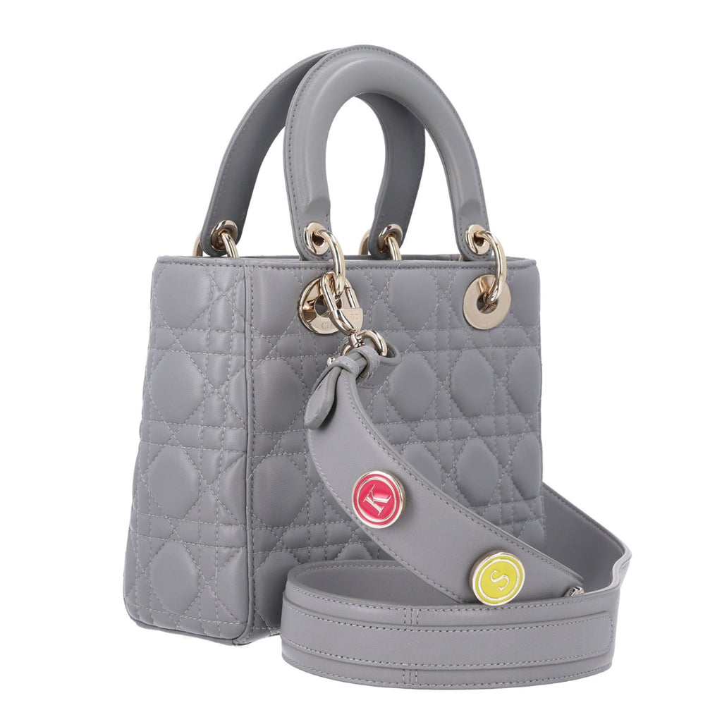 Lambskin Cannage Small My ABCDior Lady Dior Grey