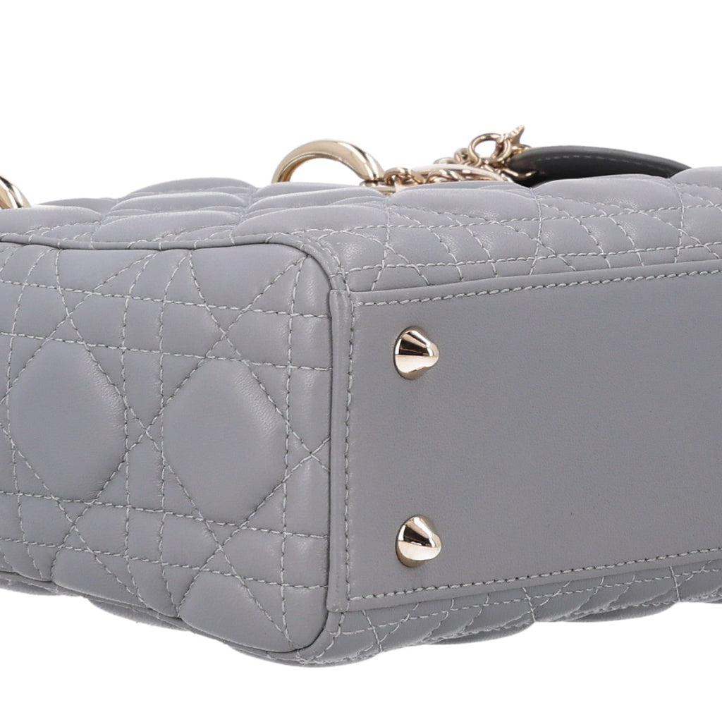 Lambskin Cannage Small My ABCDior Lady Dior Grey