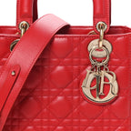 Lambskin Cannage Small My ABCDior Lady Dior Red