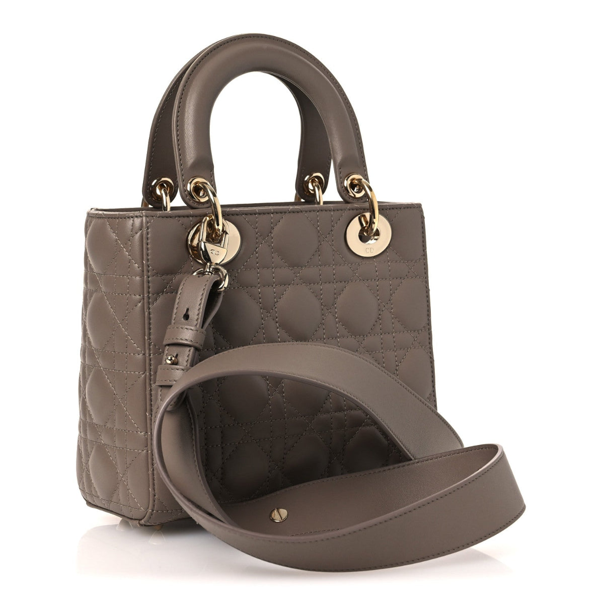 Lambskin Cannage Small My ABCDior Lady Dior Warm Taupe