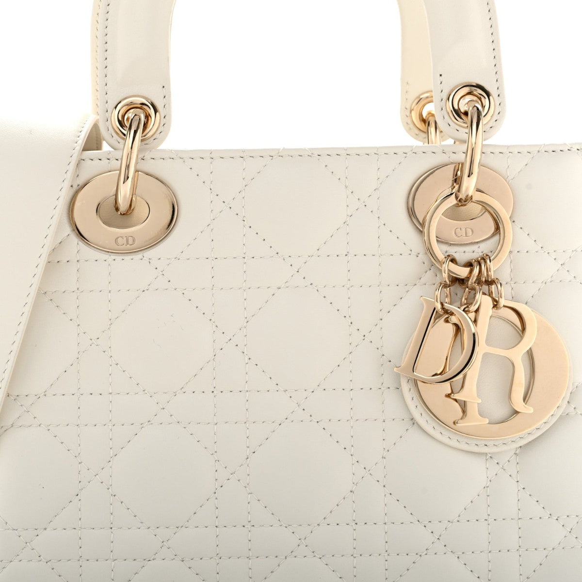 Lambskin Cannage Small My ABCDior Lady Dior White