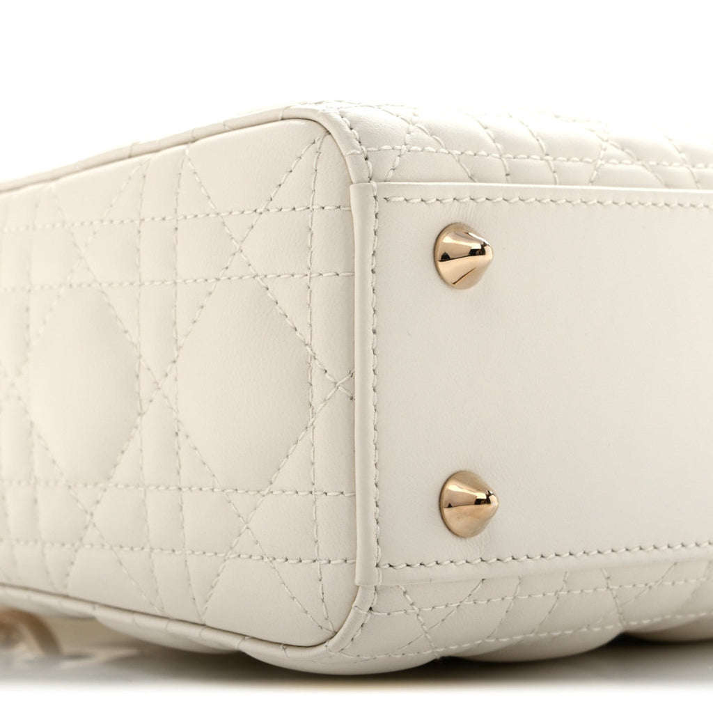 Lambskin Cannage Small My ABCDior Lady Dior White