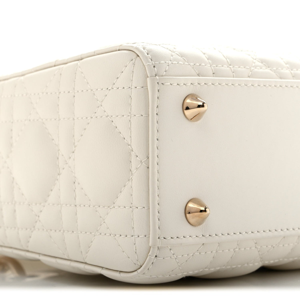 Lambskin Cannage Small My ABCDior Lady Dior White